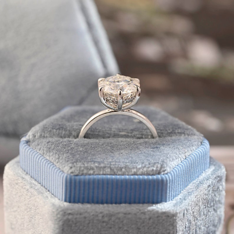 1.0 - 3.0 CT Round F/VS1 CVD Diamond Hidden Halo solitaire Engagement Ring - Camila Brown