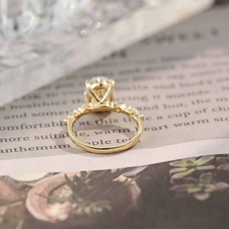 1.0-3.5 CT Oval F/VS1 CVD Diamond pave Setting Engagement Ring - Camila Brown