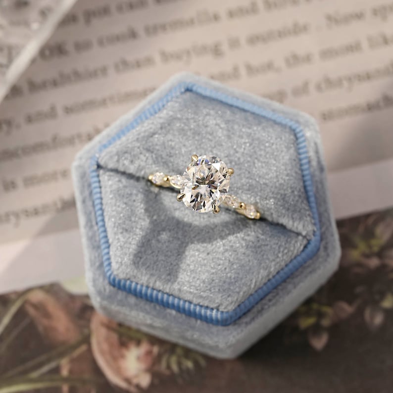 1.0-3.5 CT Oval F/VS1 CVD Diamond pave Setting Engagement Ring - Camila Brown