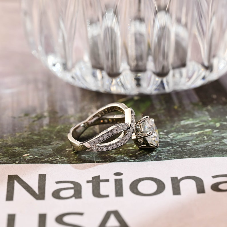 1.0-3.0 CT Round F/VS1 CVD Diamond Unique Setting Engagement Ring - Camila Brown