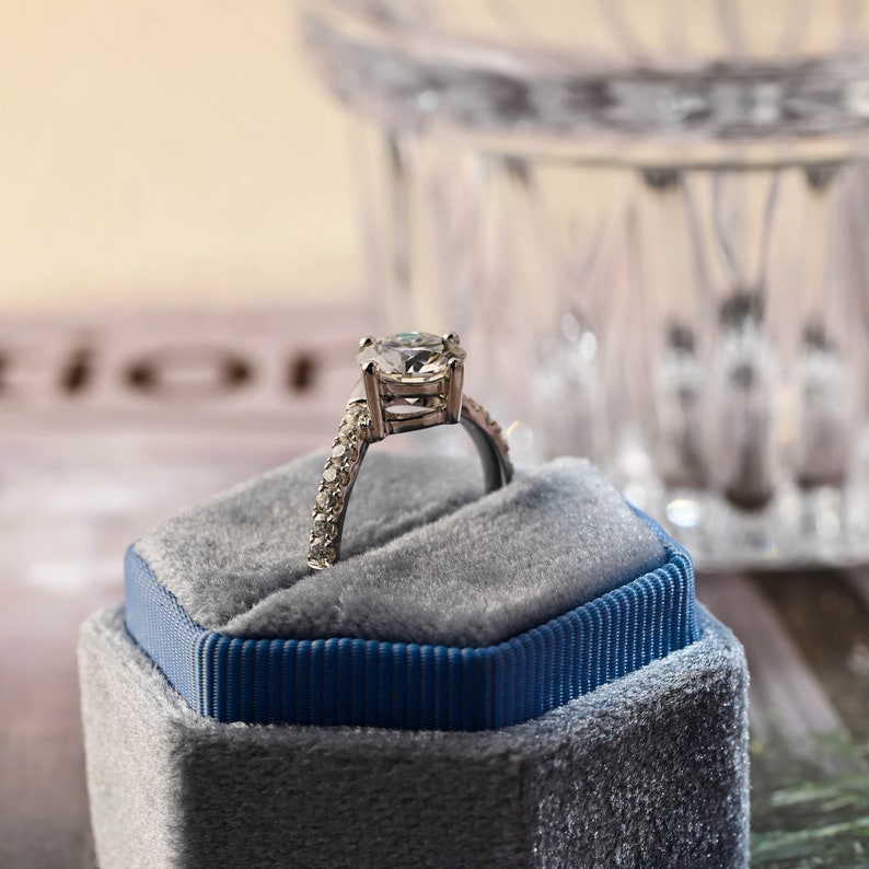 1.0-3.0 CT Round F/VS1 CVD Diamond Pave Setting Engagement Ring - Camila Brown