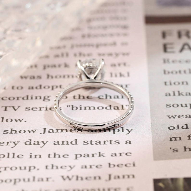 1.0 CT Round F/VS1 CVD Diamond Hidden Halo Pave Setting Engagement Ring - Camila Brown