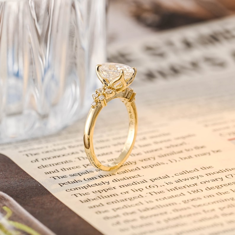 1.0-3.0 CT Oval F/VS1 CVD Diamond Cluster Setting Engagement Ring - Camila Brown