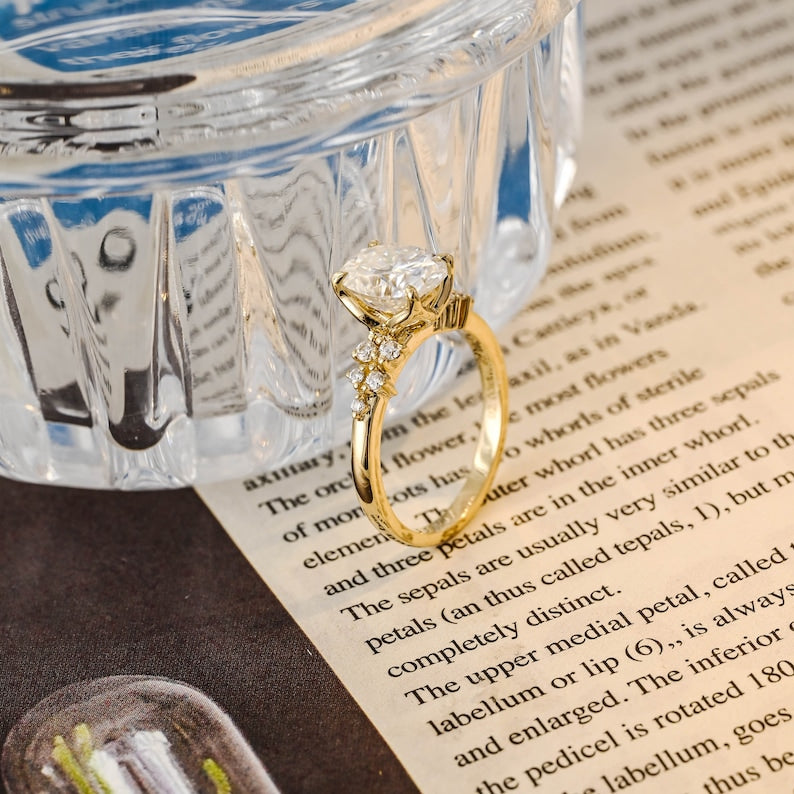 1.0-3.0 CT Oval F/VS1 CVD Diamond Cluster Setting Engagement Ring - Camila Brown