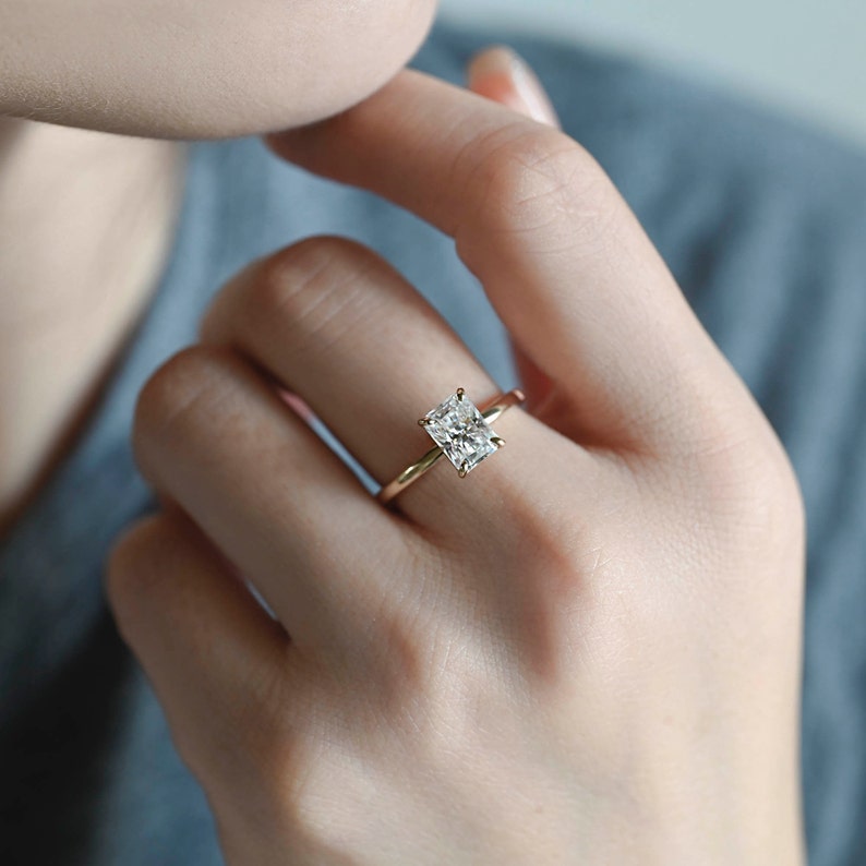 1.0-3.0 CT Radiant E/VS1 CVD Diamond Solitaire Engagement Ring - Camila Brown