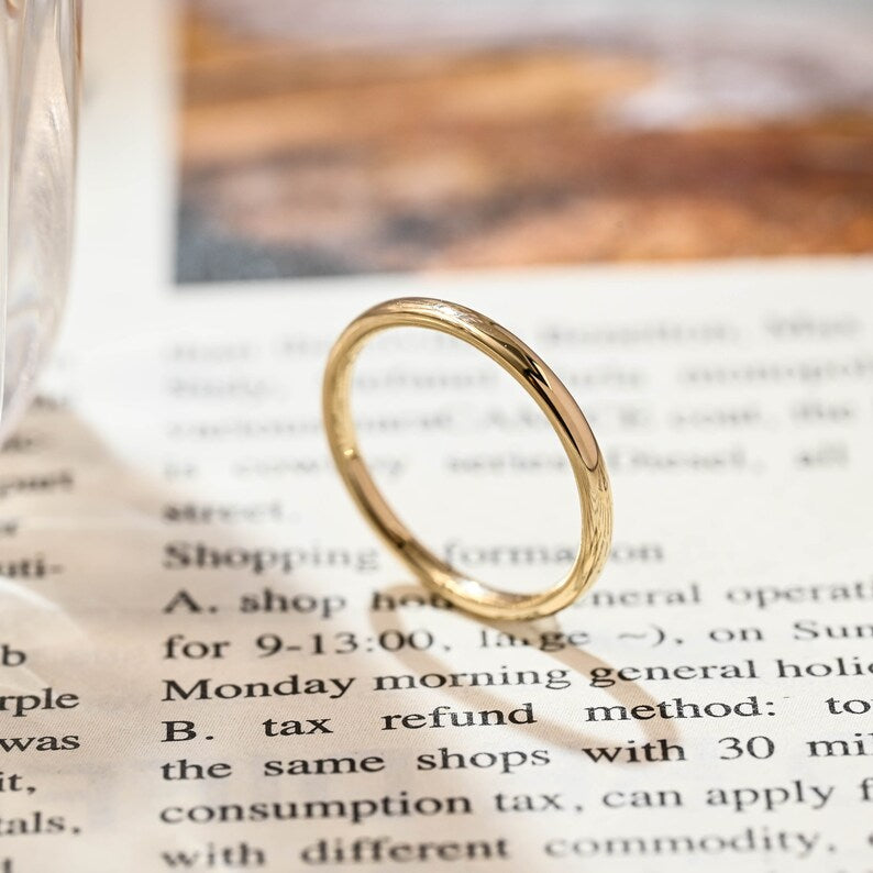 Classic Gold Plain Wedding Band - Camila Brown