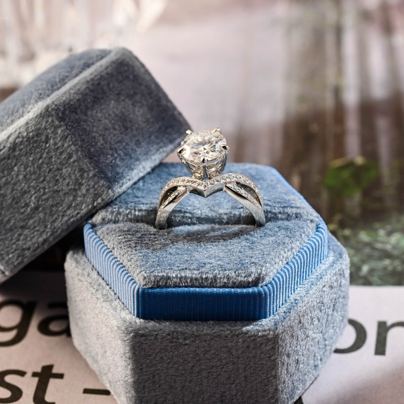 1.0-3.0 CT Round F/VS1 CVD Diamond Unique Setting Engagement Ring - Camila Brown