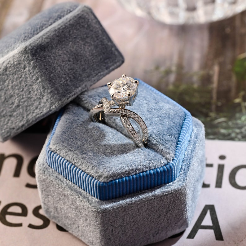1.0-3.0 CT Round F/VS1 CVD Diamond Unique Setting Engagement Ring - Camila Brown