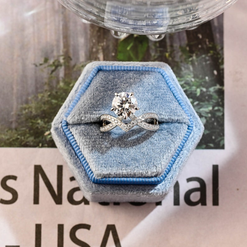 1.0-3.0 CT Round F/VS1 CVD Diamond Unique Setting Engagement Ring - Camila Brown
