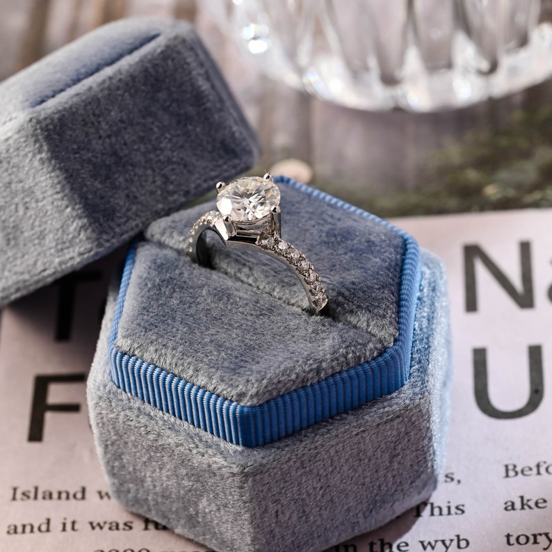 1.0-3.0 CT Round F/VS1 CVD Diamond Pave Setting Engagement Ring - Camila Brown