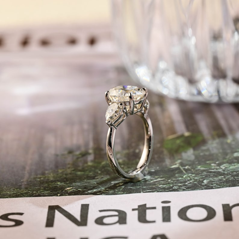 1.0-3.0 CT Oval F/VS1 CVD Diamond Three stone style Engagement Ring - Camila Brown