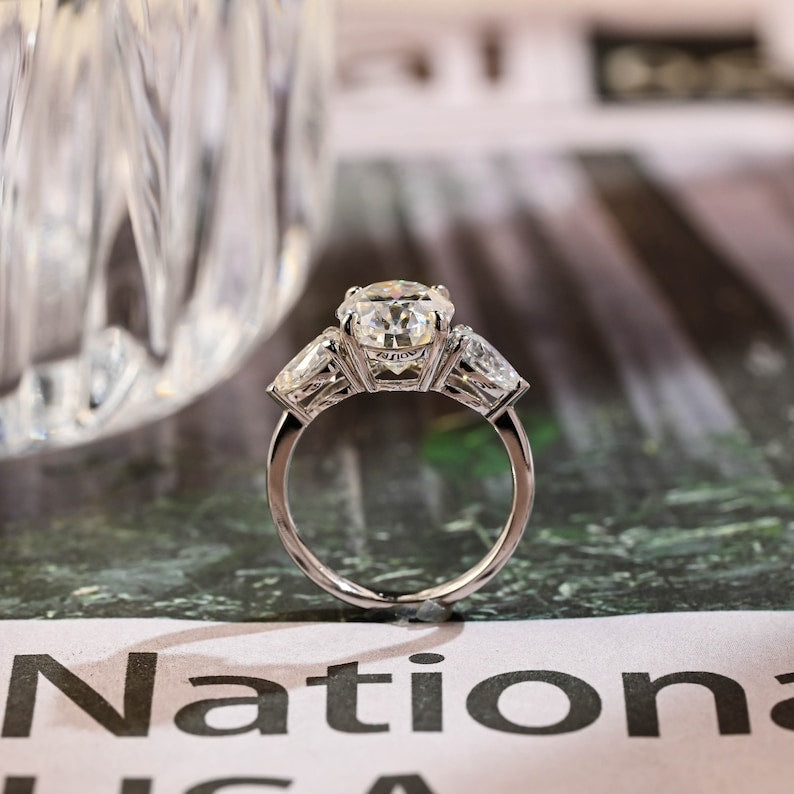 1.0-3.0 CT Oval F/VS1 CVD Diamond Three stone style Engagement Ring - Camila Brown