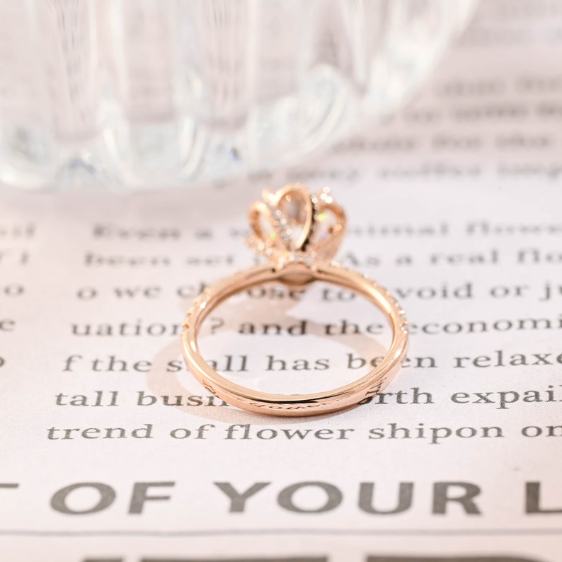 1.0 CT Round F/VS1 CVD Diamond Unique Halo Pave Setting Engagement Ring - Camila Brown