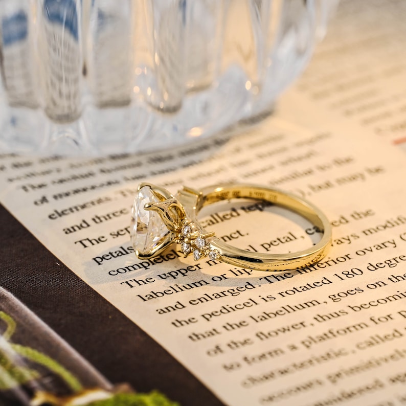 1.0-3.0 CT Oval F/VS1 CVD Diamond Cluster Setting Engagement Ring - Camila Brown