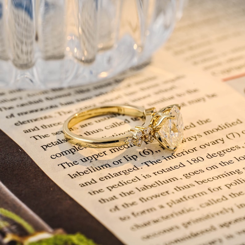 1.0-3.0 CT Oval F/VS1 CVD Diamond Cluster Setting Engagement Ring - Camila Brown