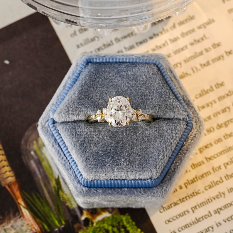 1.0-3.0 CT Oval F/VS1 CVD Diamond Cluster Setting Engagement Ring - Camila Brown