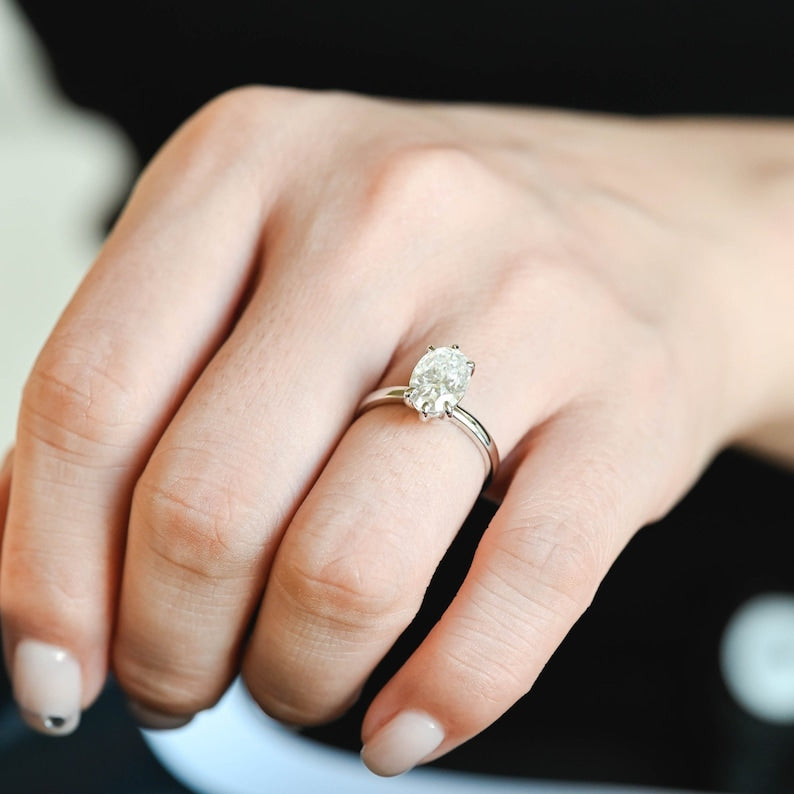 1.0-3.0 CT Oval F/VS1 CVD Diamond Solitaire Engagement Ring - Camila Brown