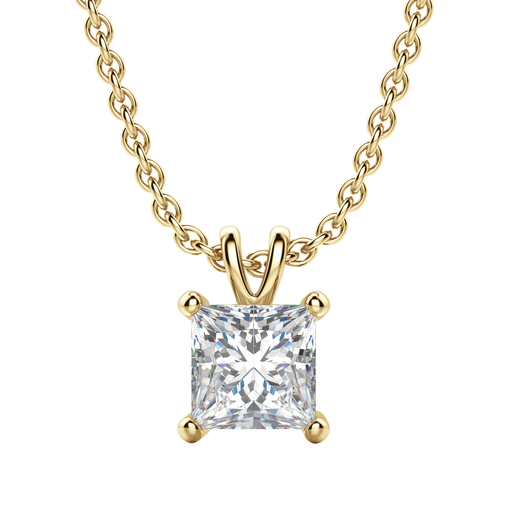 0.25 CT- 1.0 CT Princess Solitaire F/VS Lab Grown Diamond Necklace - Camila Brown