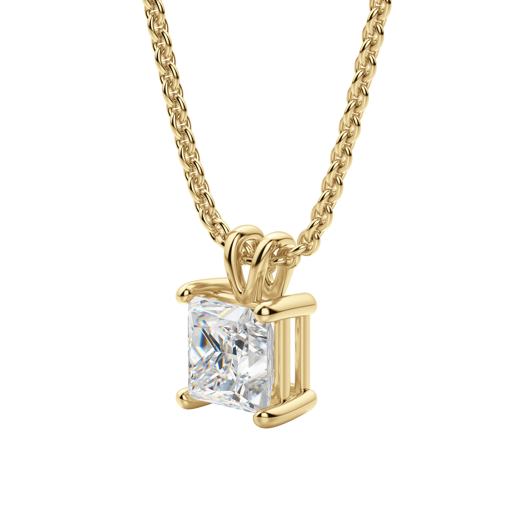 0.25 CT- 1.0 CT Princess Solitaire F/VS Lab Grown Diamond Necklace - Camila Brown