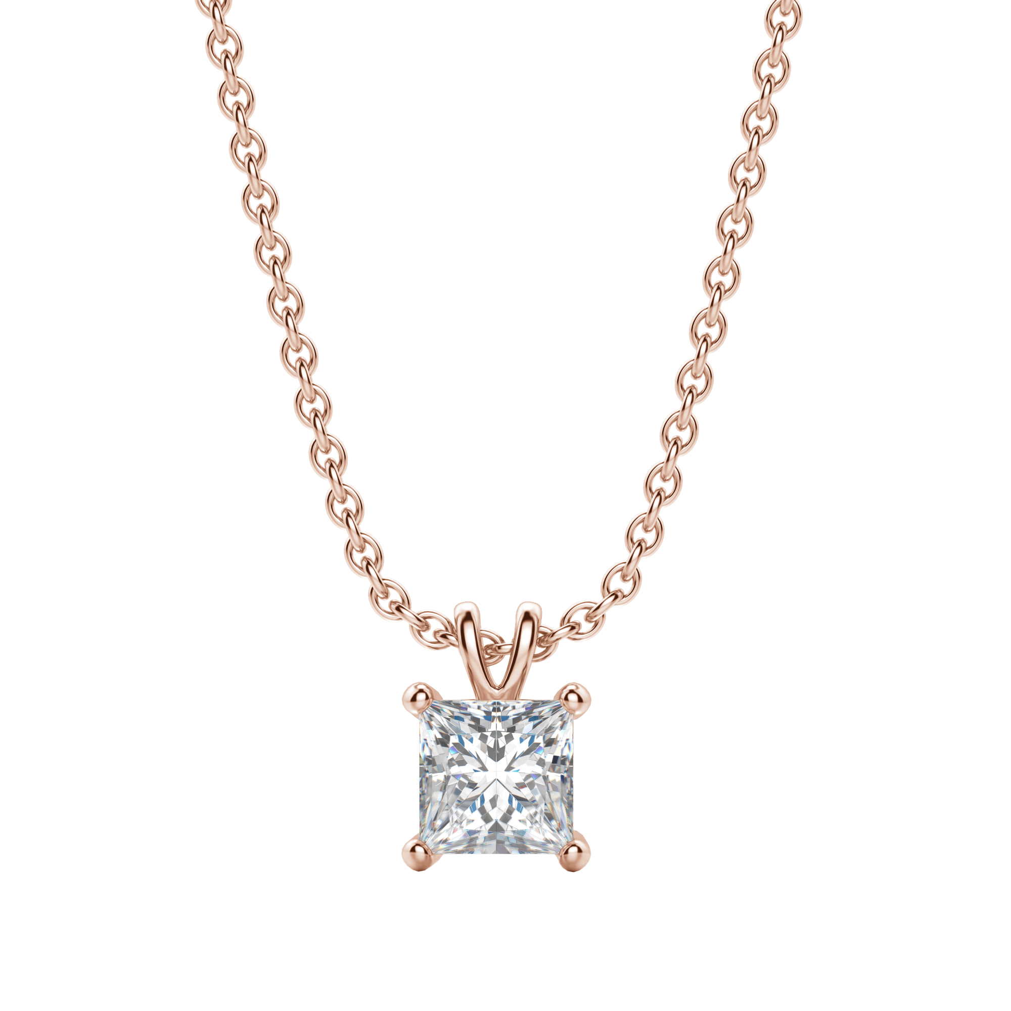 0.25 CT- 1.0 CT Princess Solitaire F/VS Lab Grown Diamond Necklace - Camila Brown
