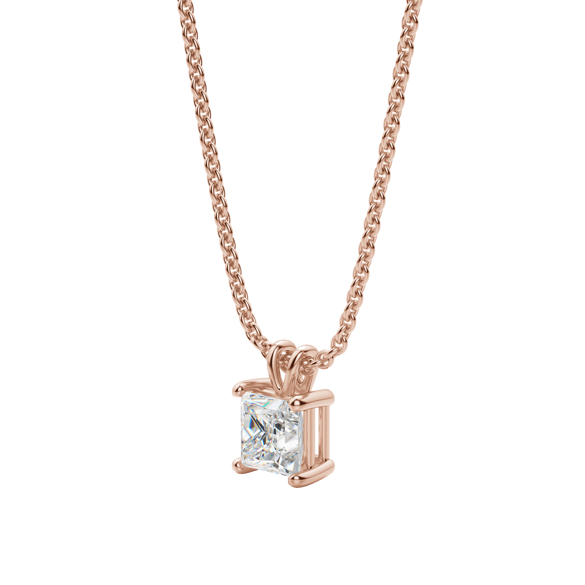 0.25 CT- 1.0 CT Princess Solitaire F/VS Lab Grown Diamond Necklace - Camila Brown