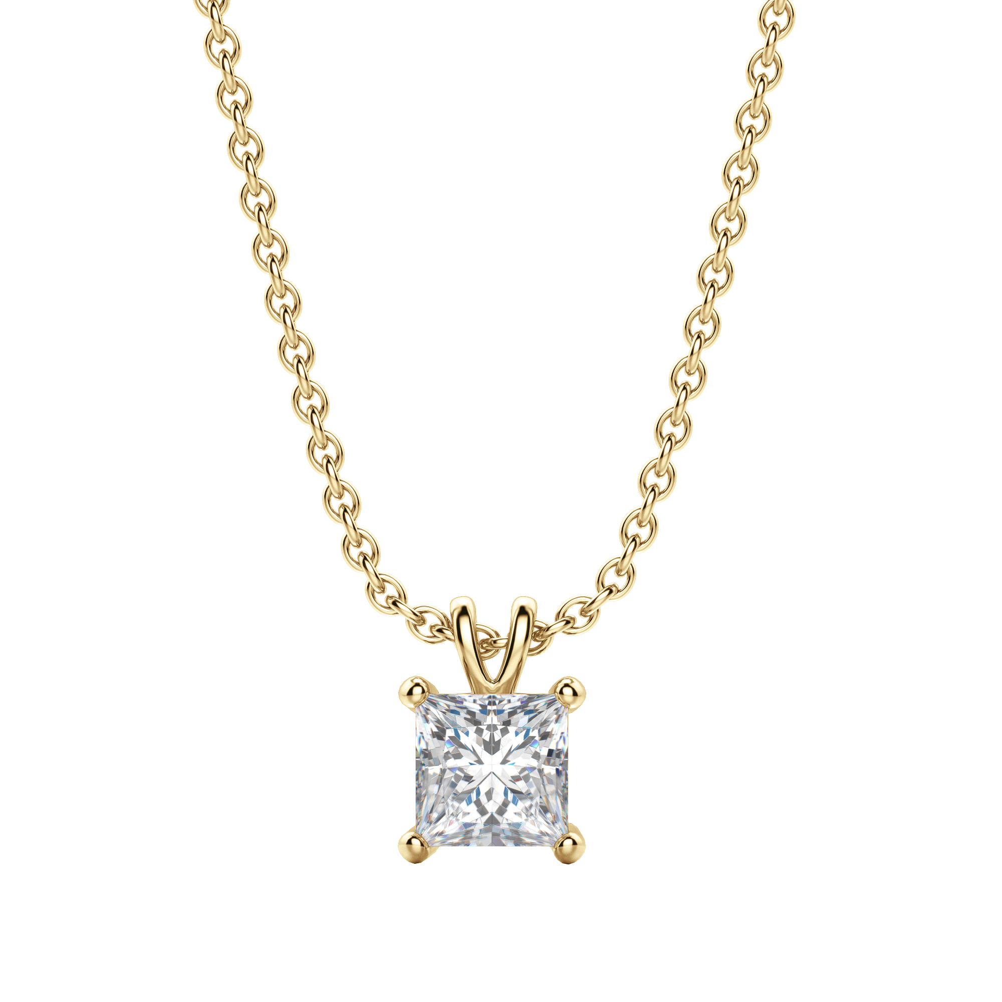0.25 CT- 1.0 CT Princess Solitaire F/VS Lab Grown Diamond Necklace - Camila Brown