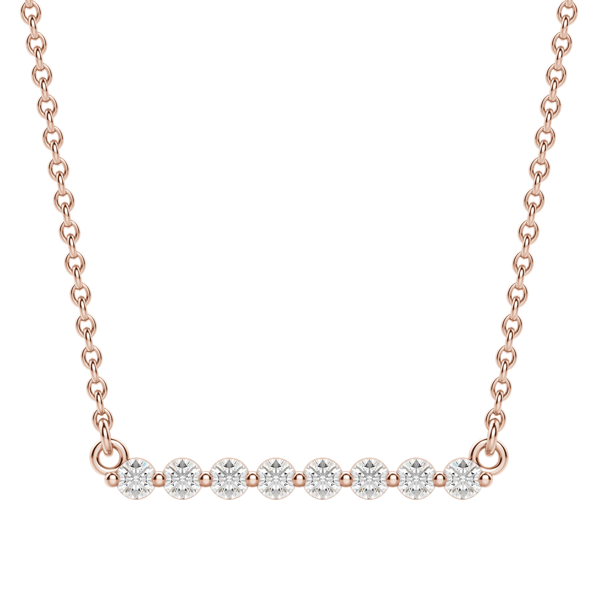 0.24 CT Round Moissanite Diamond Bar Style Necklace - Camila Brown