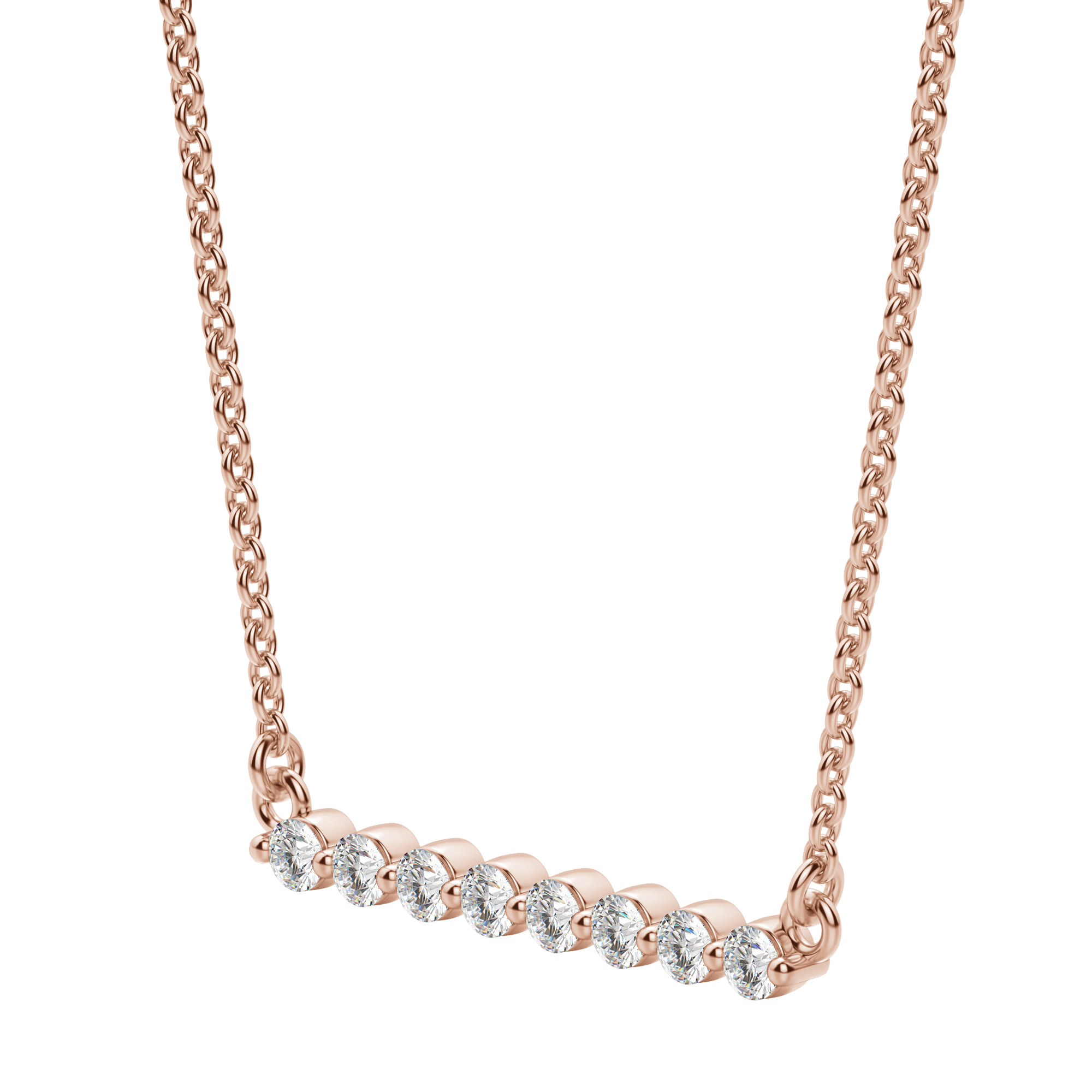 0.24 CT Round Moissanite Diamond Bar Style Necklace - Camila Brown