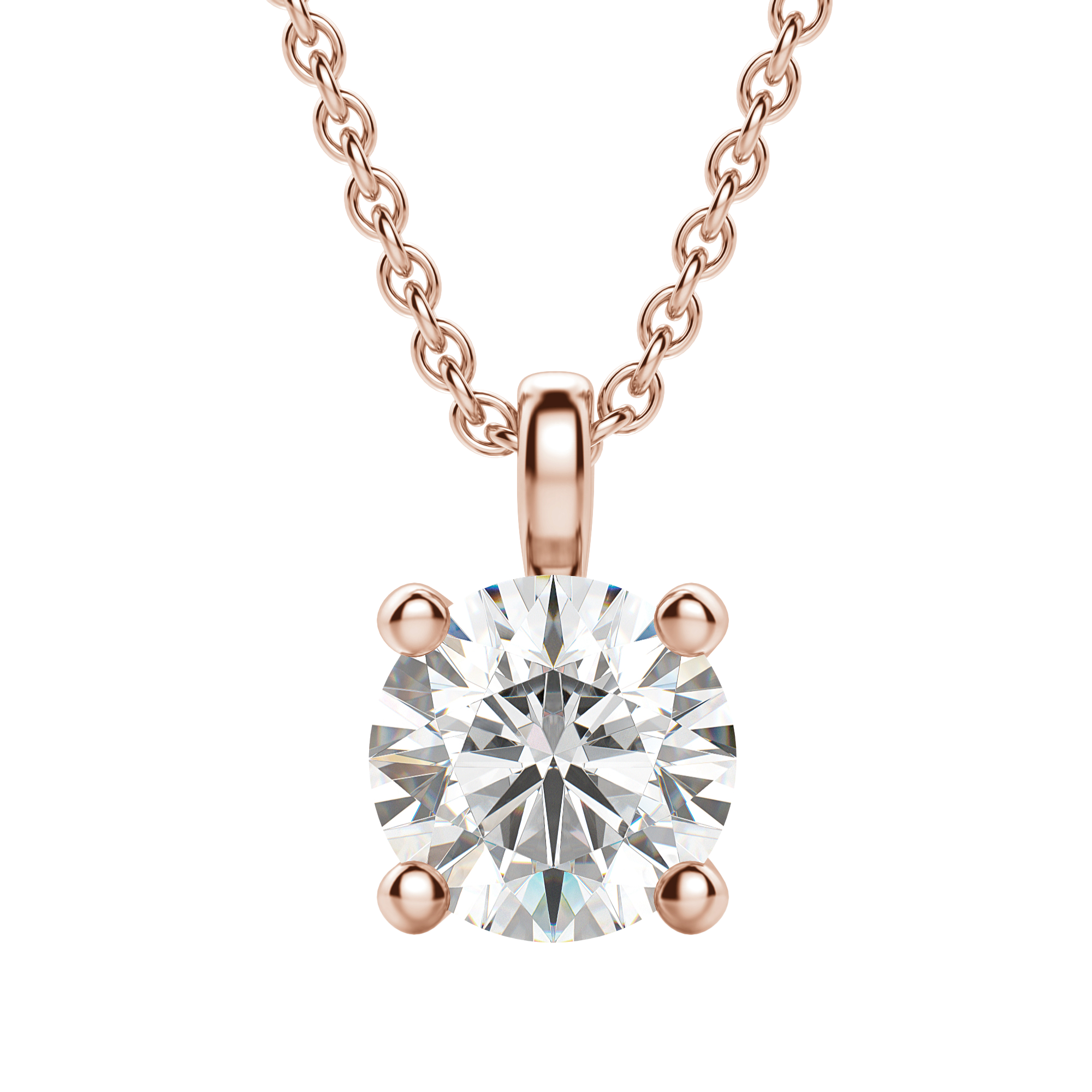 0.25 CT-1.50 CT Round Solitaire F/VS Lab Grown Diamond Necklace - Camila Brown