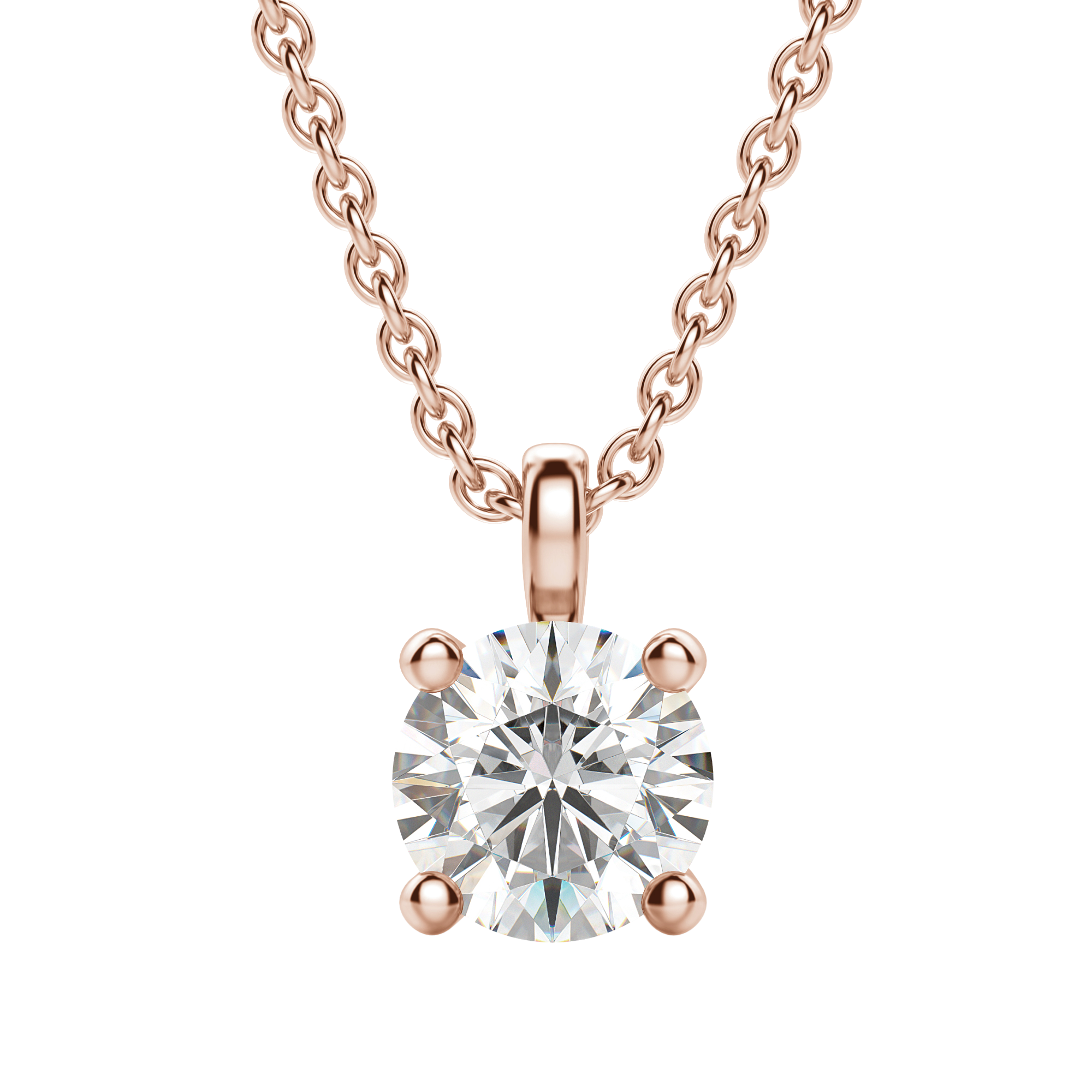 0.25 CT-1.50 CT Round Solitaire F/VS Lab Grown Diamond Necklace - Camila Brown