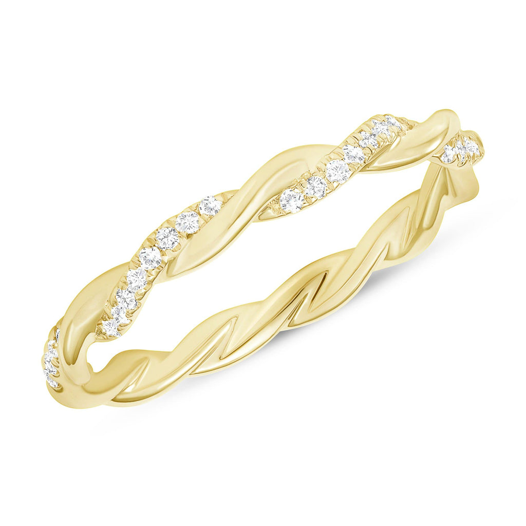 0.09 TCW Round CVD Diamond Twisted Rope Wedding Band - Camila Brown