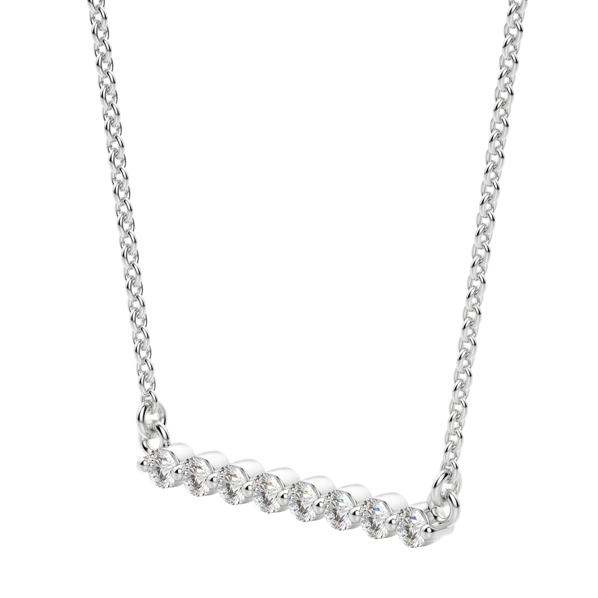 0.24 CT Round Moissanite Diamond Bar Style Necklace - Camila Brown