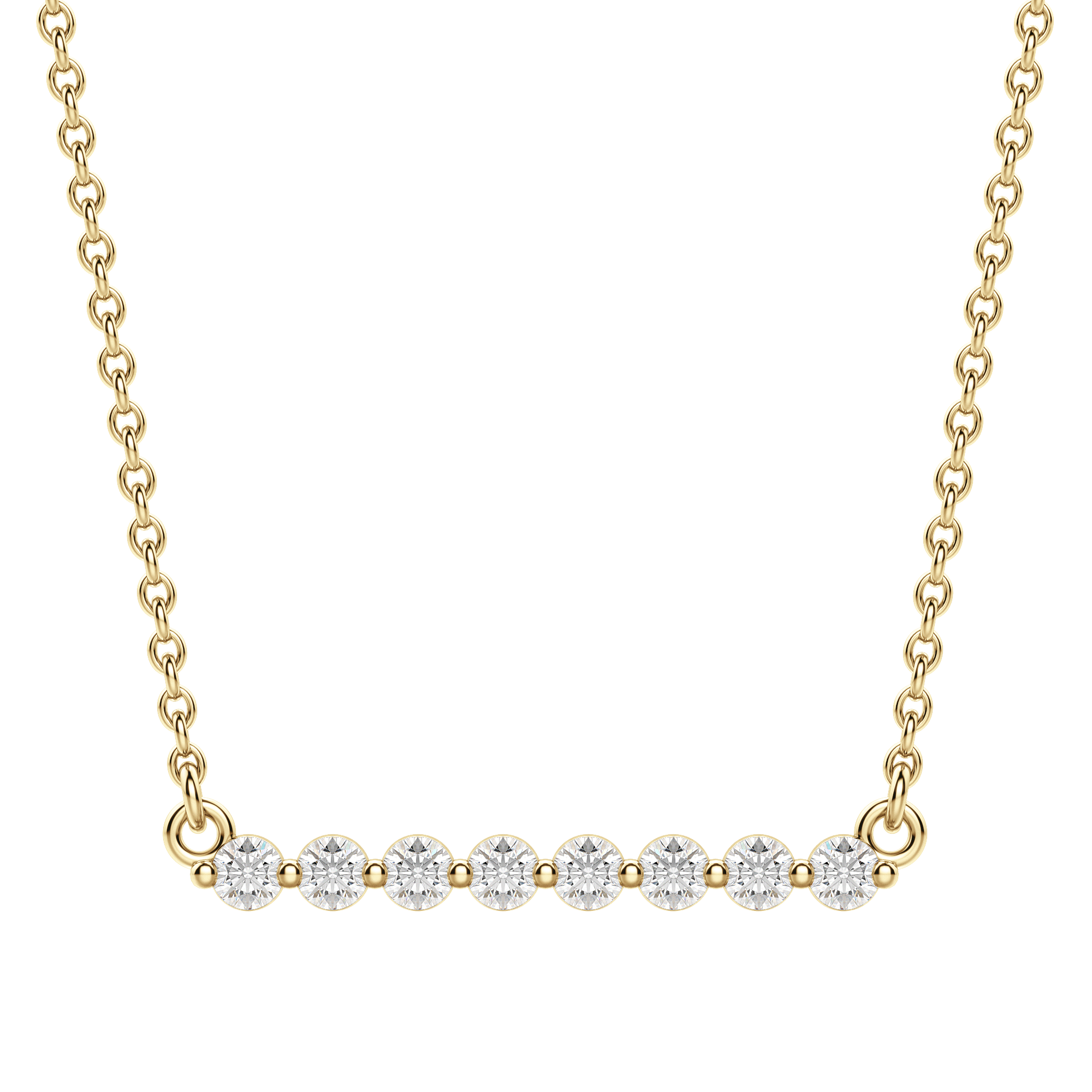 0.24 CT Round Moissanite Diamond Bar Style Necklace - Camila Brown