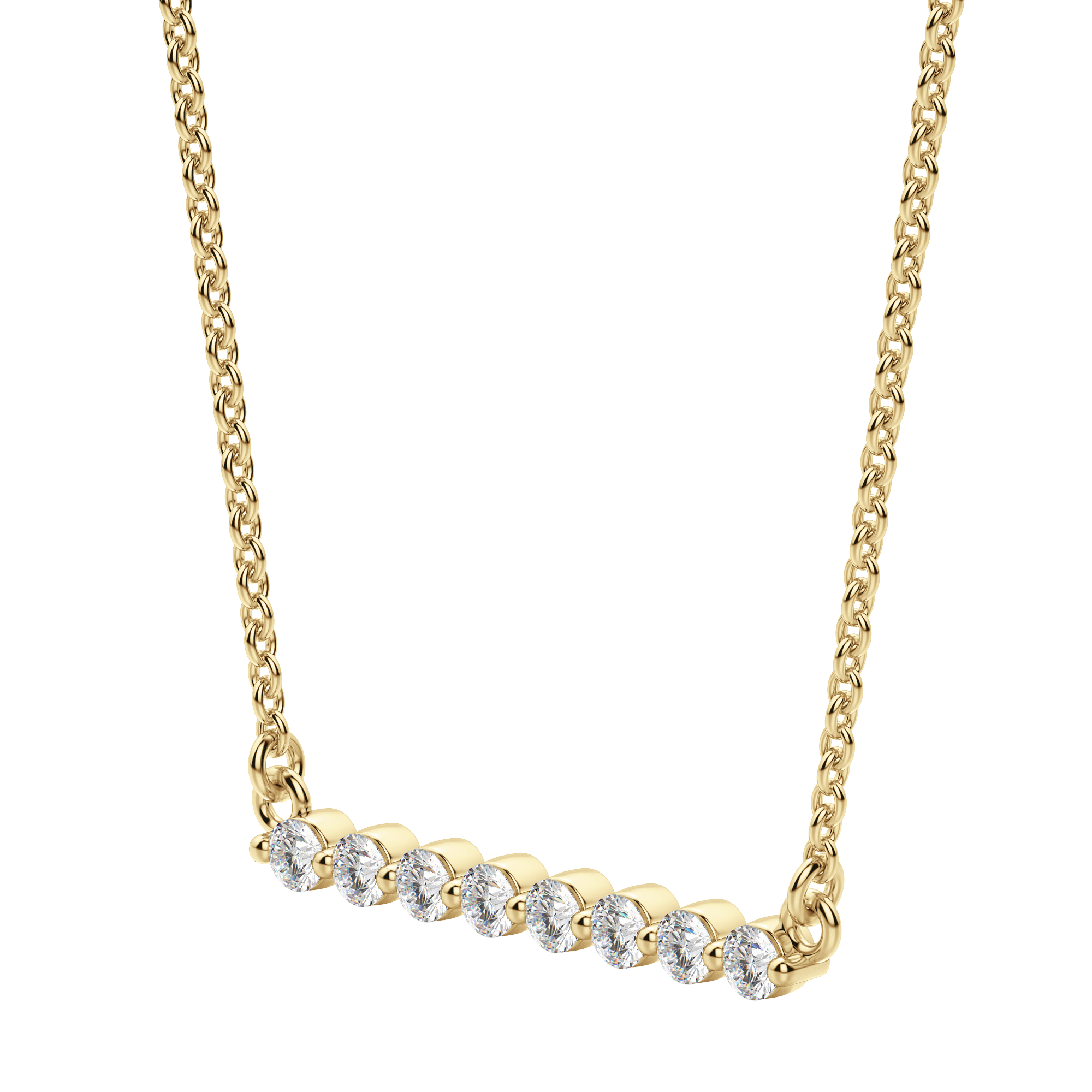 0.24 CT Round Moissanite Diamond Bar Style Necklace - Camila Brown