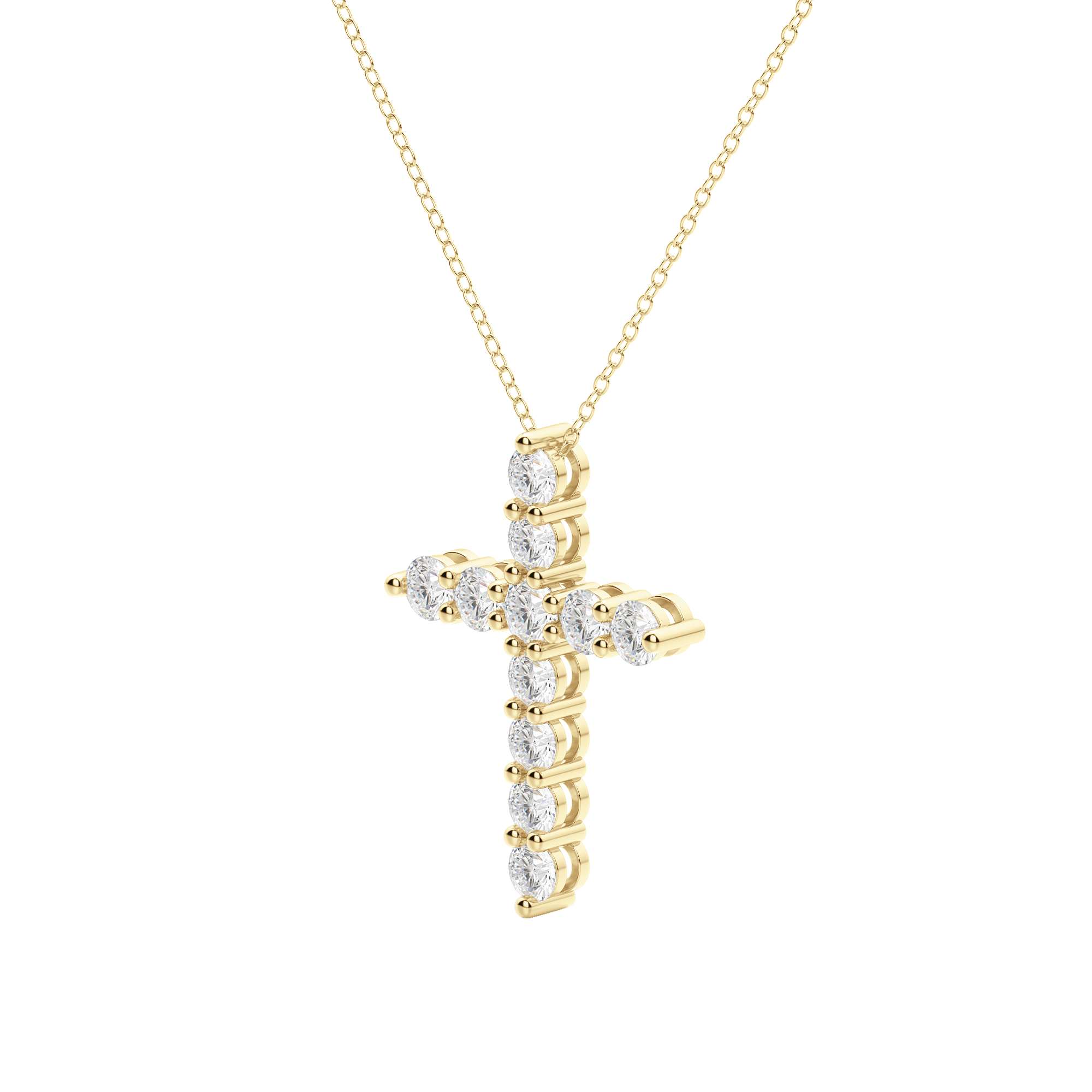 0.17 CT Round Moissanite Diamond Cross Pendant Necklace - Camila Brown