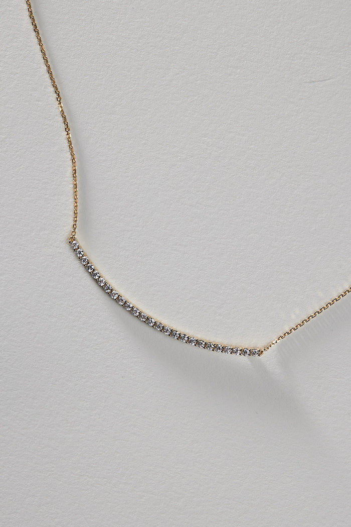Round Cut Bar Moissanite Diamond Necklace