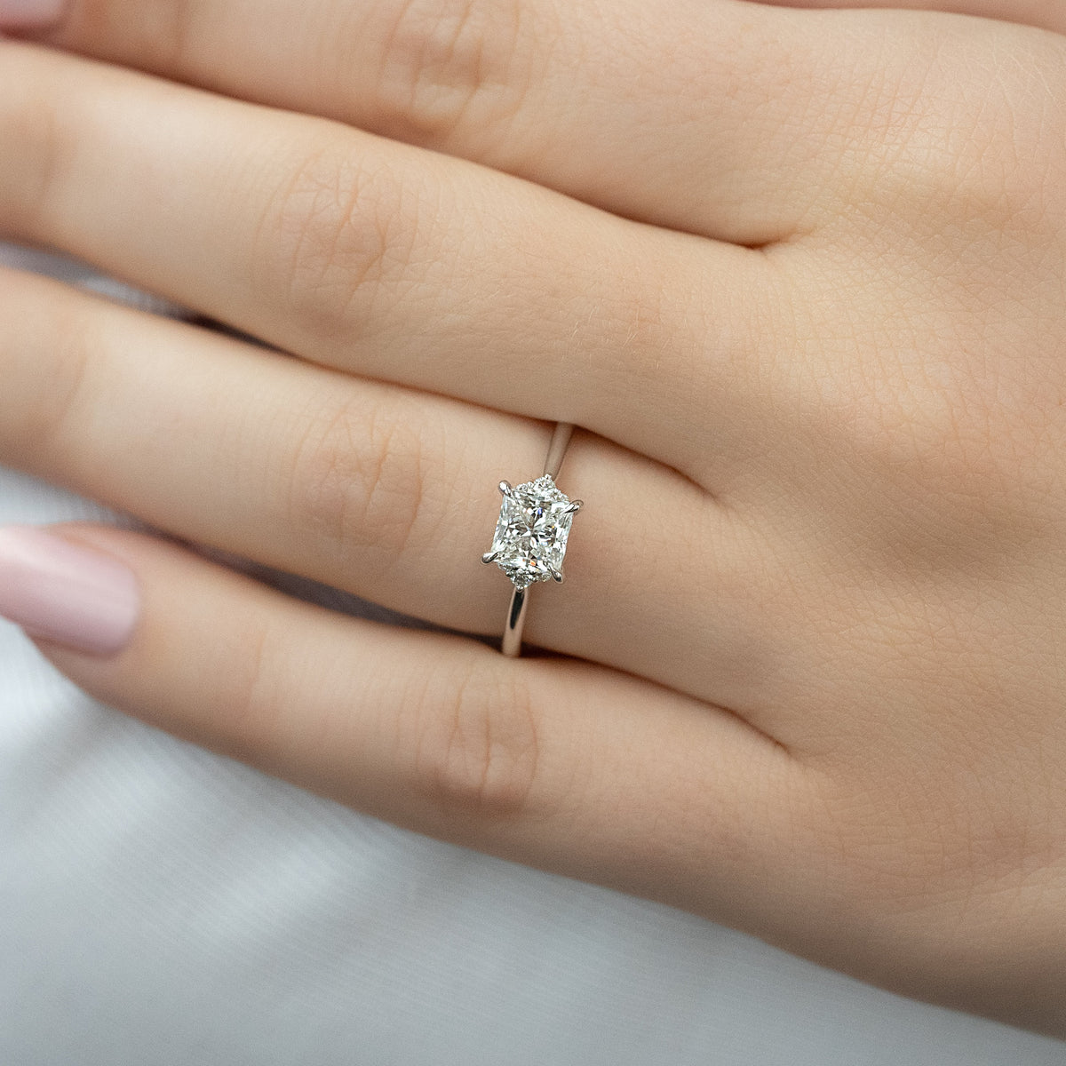 1.0 -3.0 Carat Princess Shape Cluster-Setting Engagement Ring