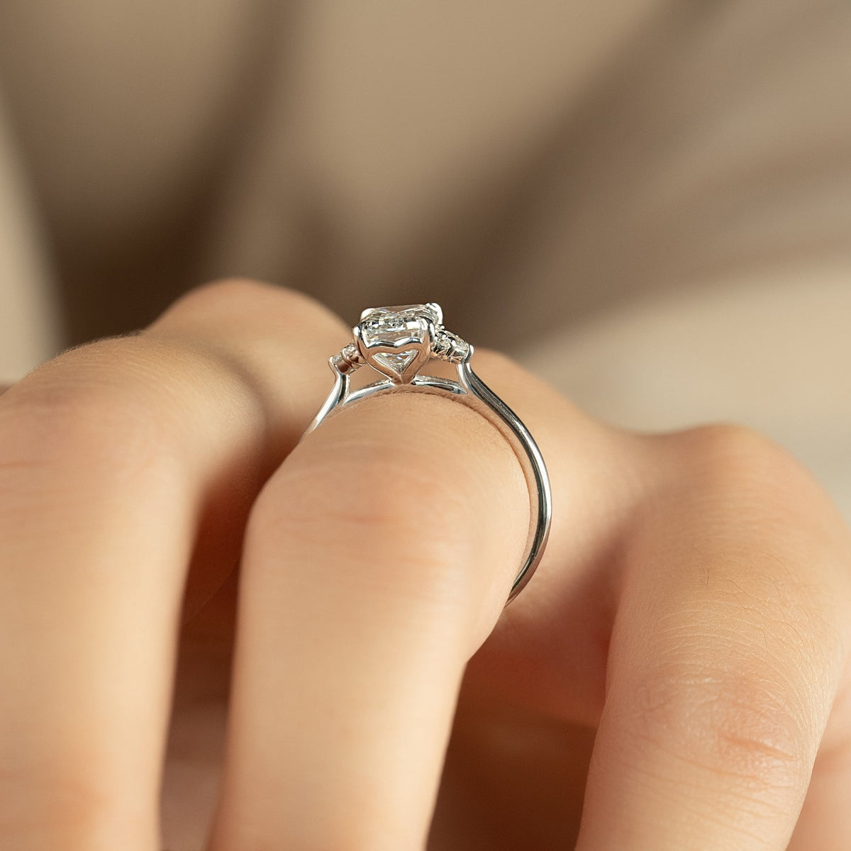 1.50 - 3.50 CT Emerald Cut Lab Grown Diamond Cluster Engagement Ring