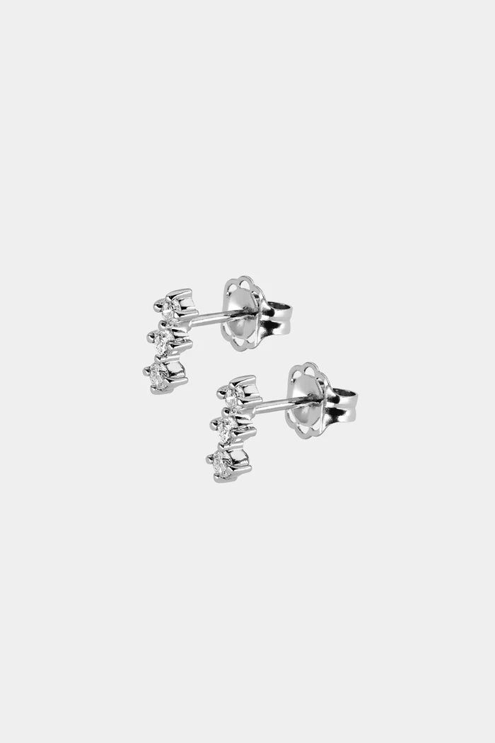 0.05 TCW Mini Round Cut Moissanite Diamond Bar Studs Earrings