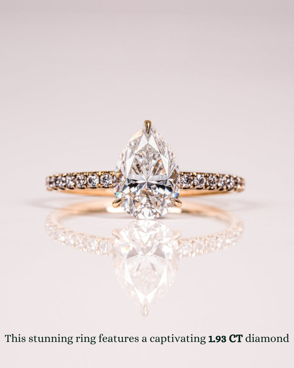 1.93 - 3.93 CT Pear F/VS2 CVD Diamond Hidden Halo Pave Setting Engagement Ring - Camila Brown