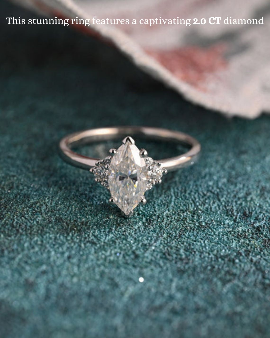 1.0-3.0 CT Marquise F/VS1 CVD Diamond Cluster Engagement Ring - Camila Brown