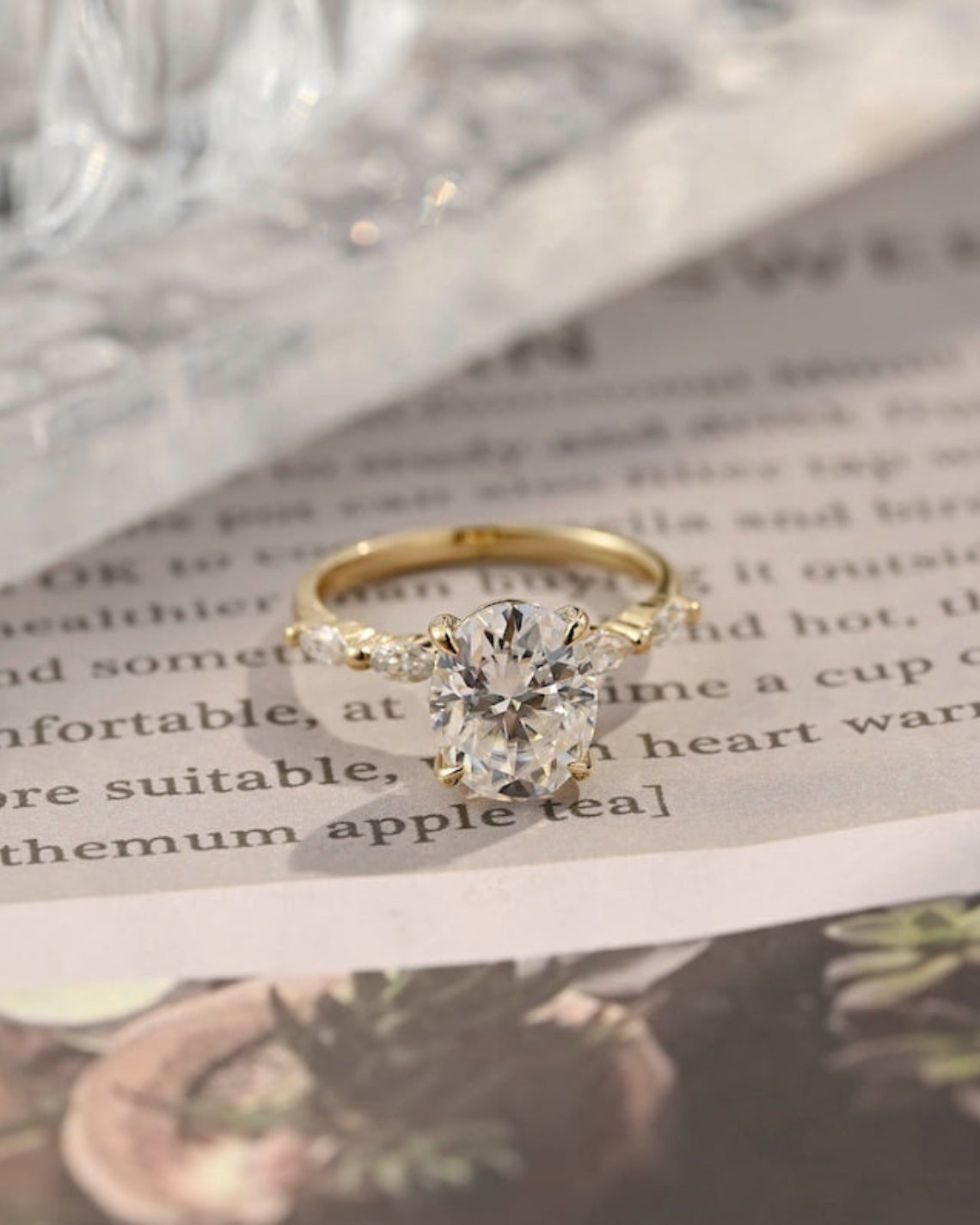 1.0-3.5 CT Oval F/VS1 CVD Diamond pave Setting Engagement Ring - Camila Brown