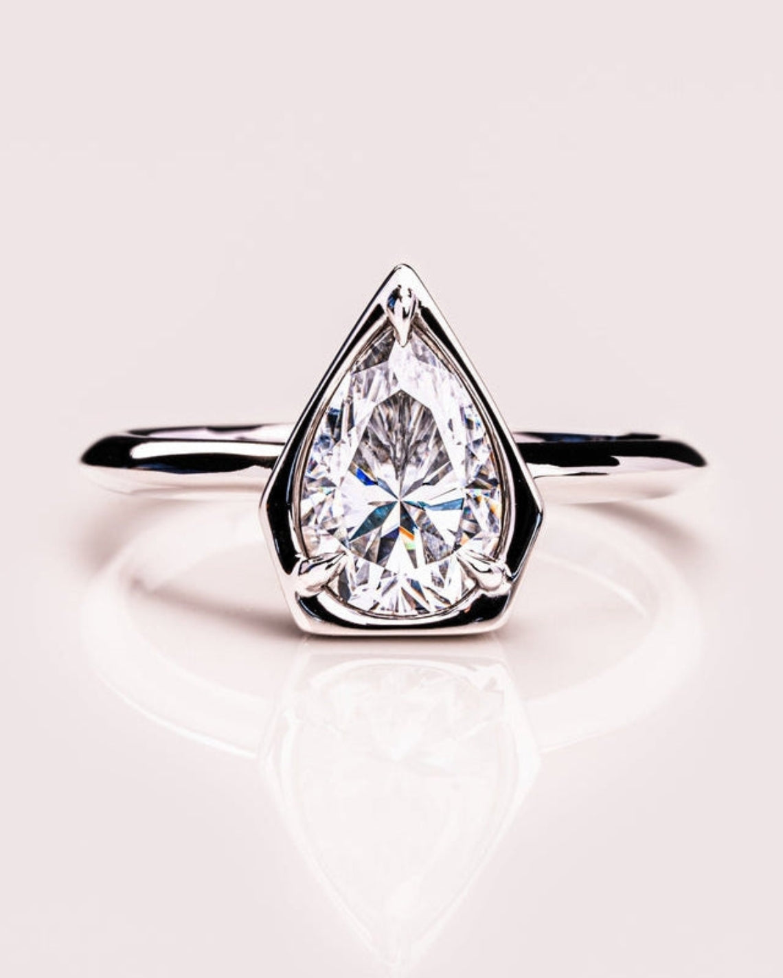 1.33 CT Pear F/VS2 CVD Diamond Solitaire Engagement Ring - Camila Brown