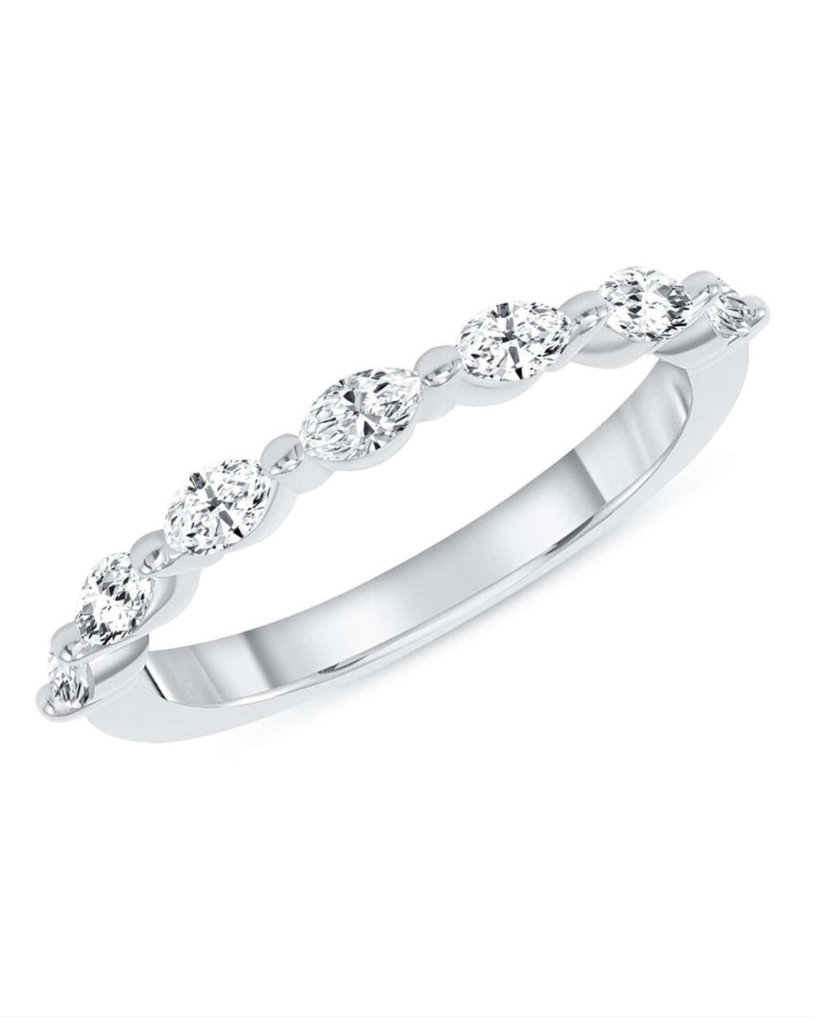 0.40 TCW Marquise CVD Diamond Half Eternity Wedding Band - Camila Brown