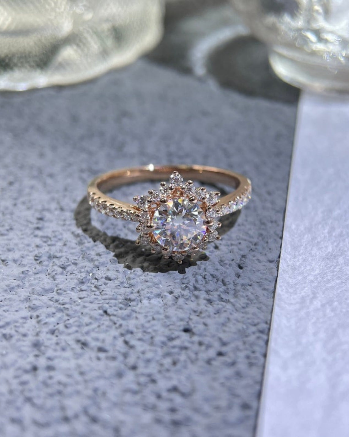 1.0 - 3.0 CT Round F/VS1 CVD Diamond Halo Pave Setting Engagement Ring - Camila Brown