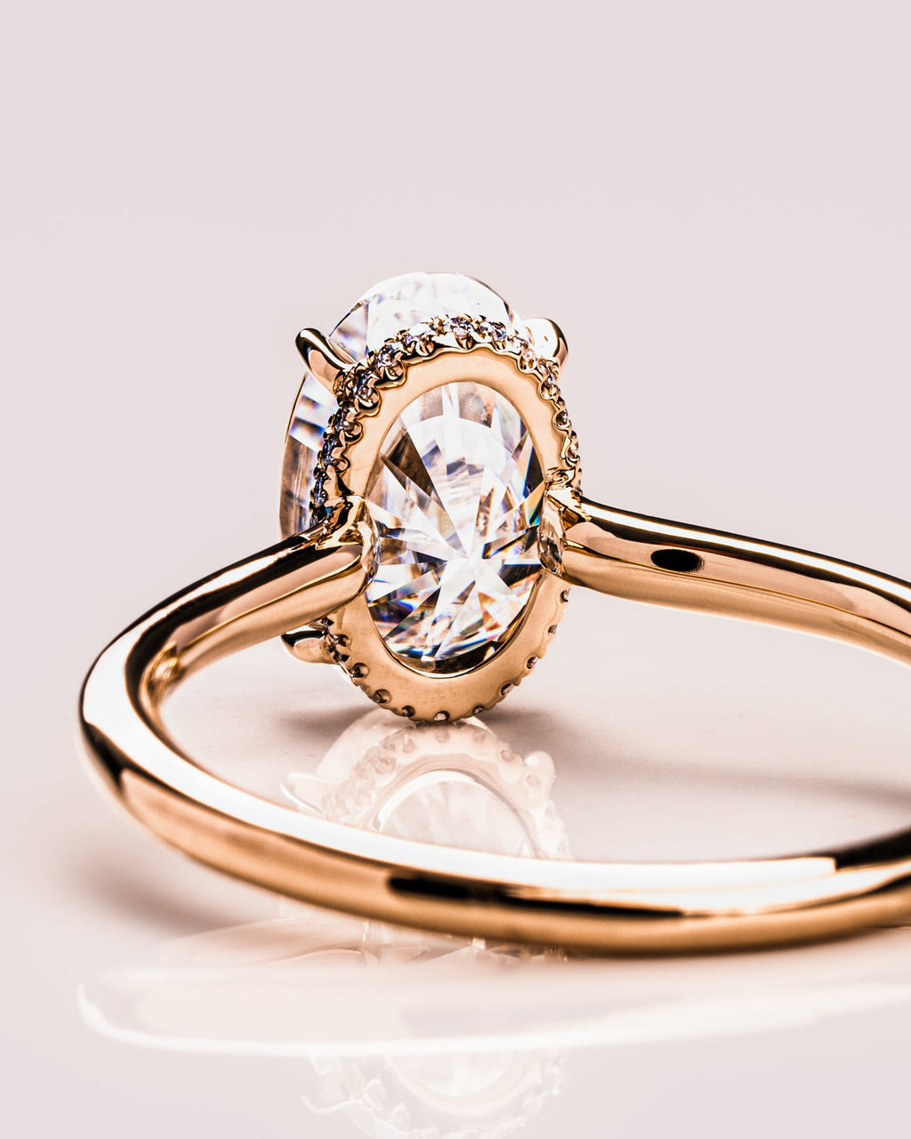 5.55 CT Oval CZ Diamond Hidden Halo Engagement Ring- Home Trial Set for Kim