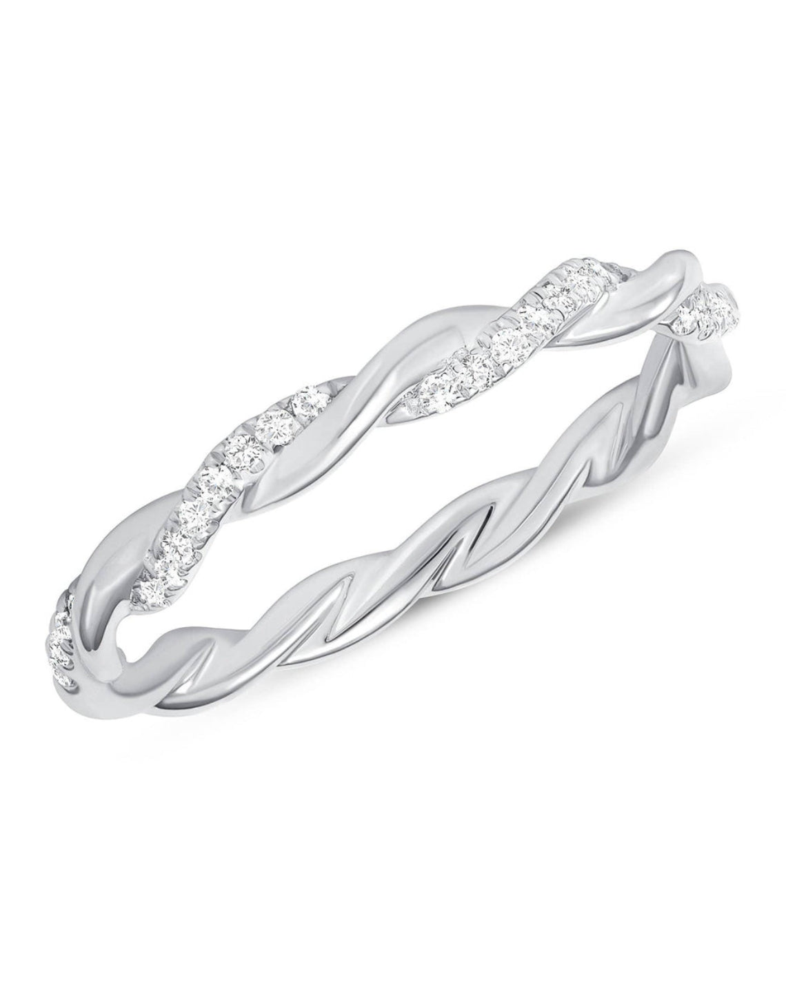 0.09 TCW Round CVD Diamond Twisted Rope Wedding Band - Camila Brown