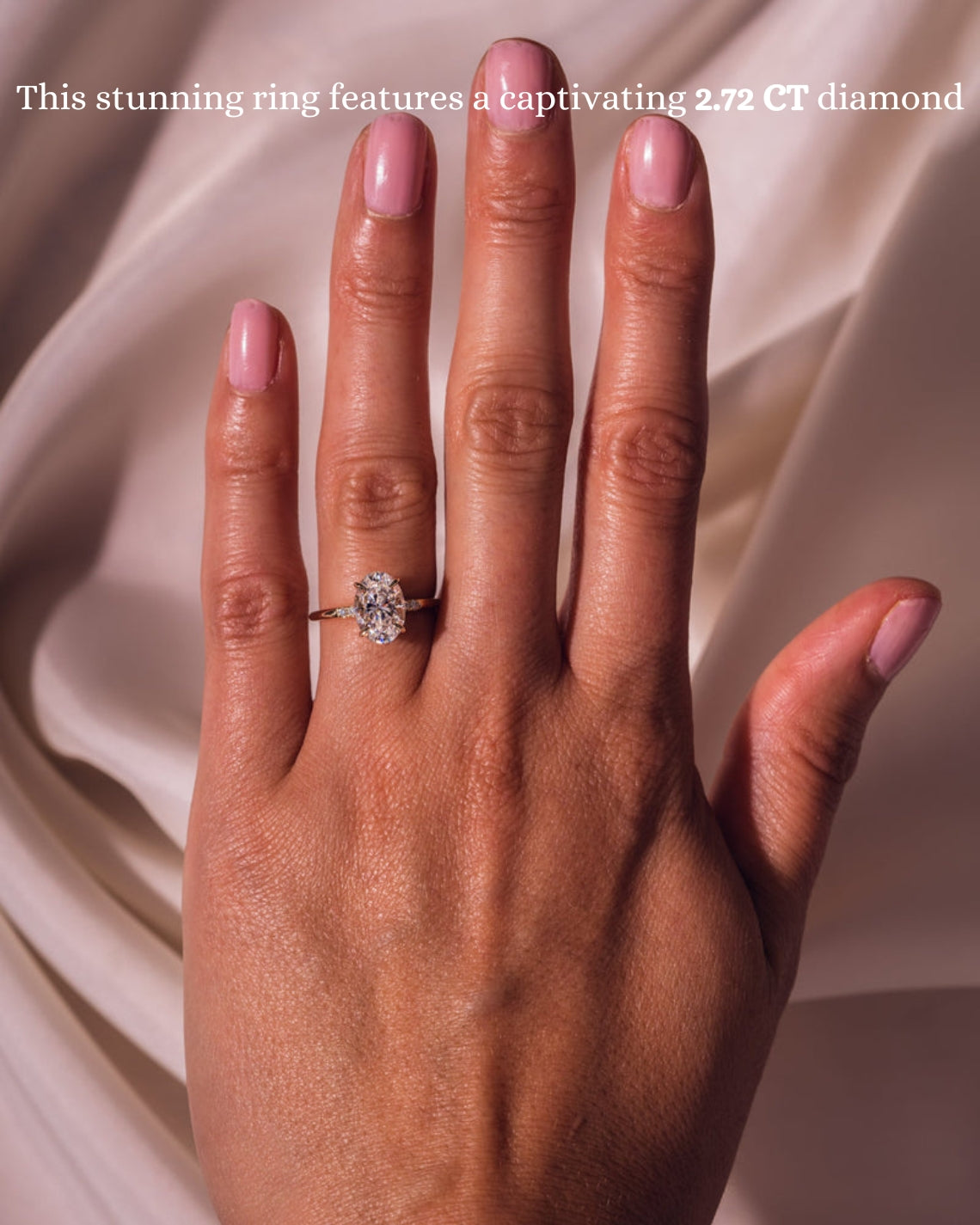 1.72-3.72 CT Oval E/VS1 CVD Diamond Hidden Halo Engagement Ring - Camila Brown