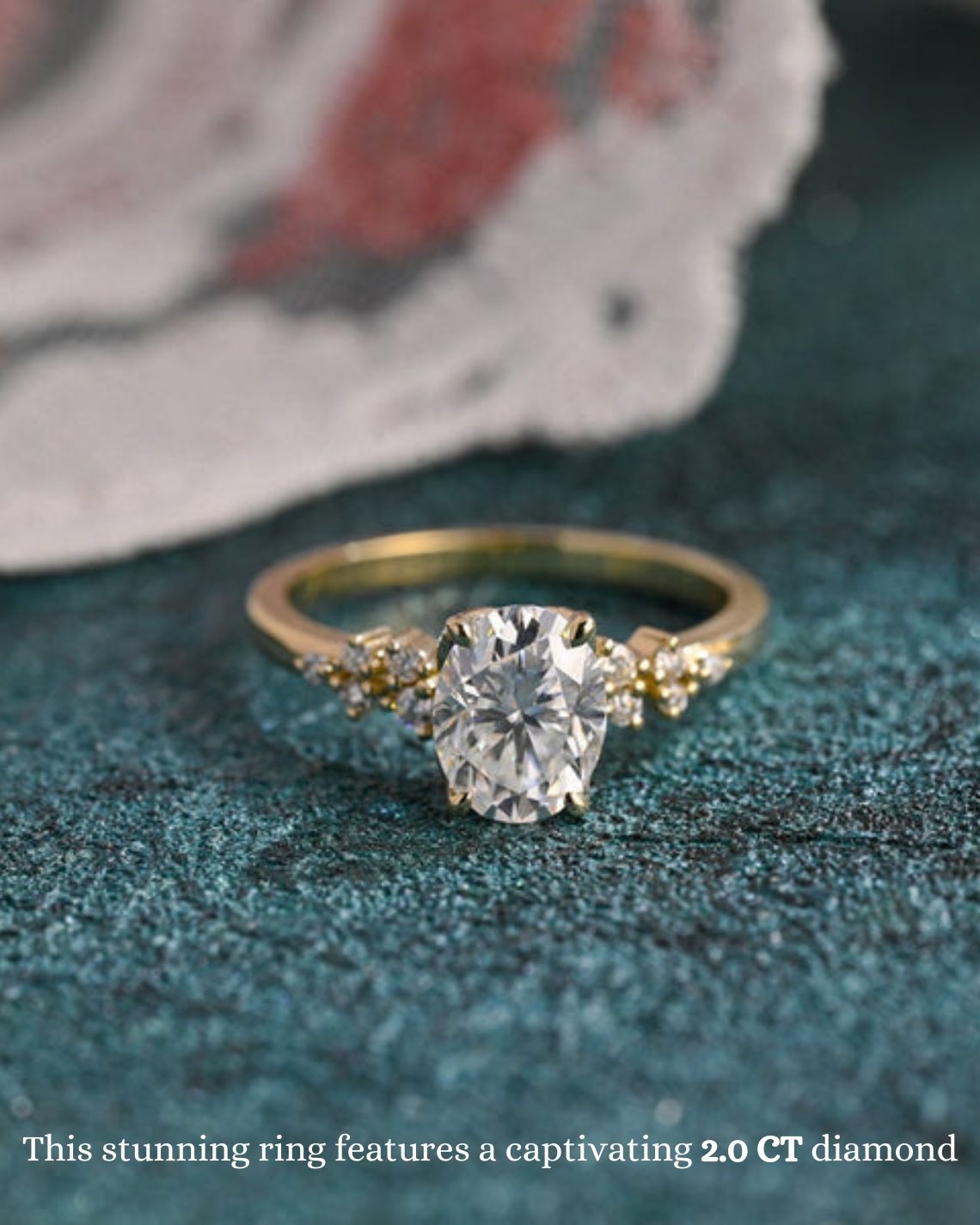 1.0-3.0 CT Oval Cut F/VS1 CVD Diamond Cluster Engagement Ring - Camila Brown