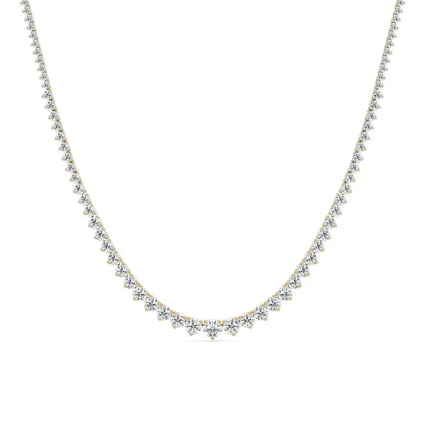 Round Lab Grown Diamond Tennis Necklace